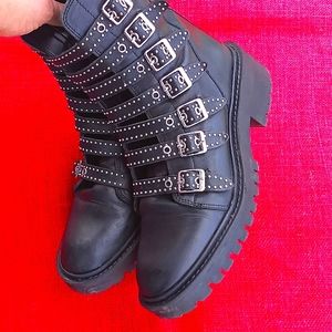 Zara women's 9 M Moto Goth Ankle Boots